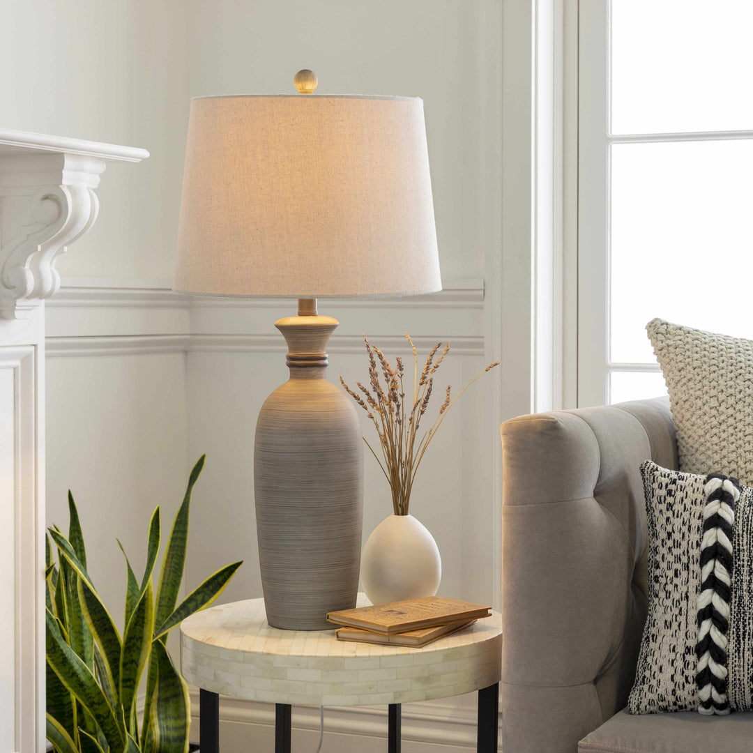 Mambog Gray Resin Table Lamp | Traditional Accent Lighting