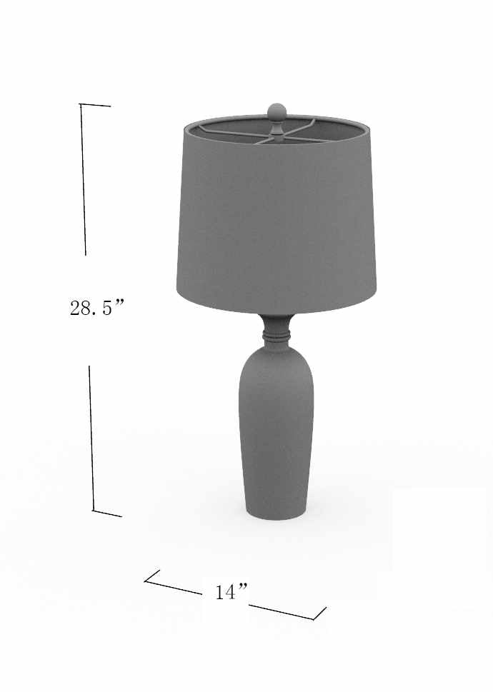 Mambog Gray Resin Table Lamp | Traditional Accent Lighting