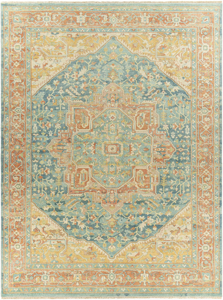 Managa Traditional Camel And Blue Premium Rug - The Rug Decor
