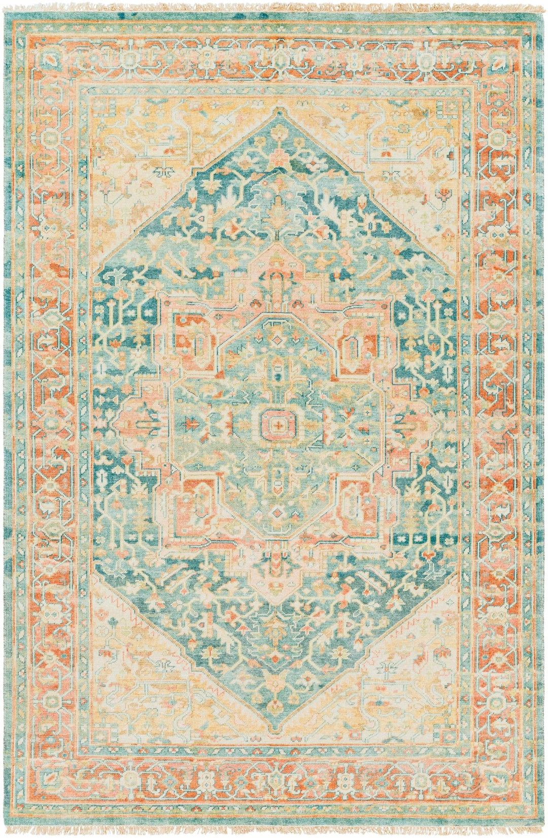 Managa Traditional Camel And Blue Premium Rug - The Rug Decor