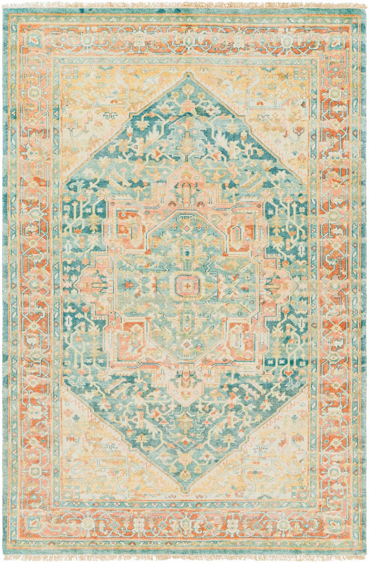 Managa Traditional Camel And Blue Premium Rug - The Rug Decor