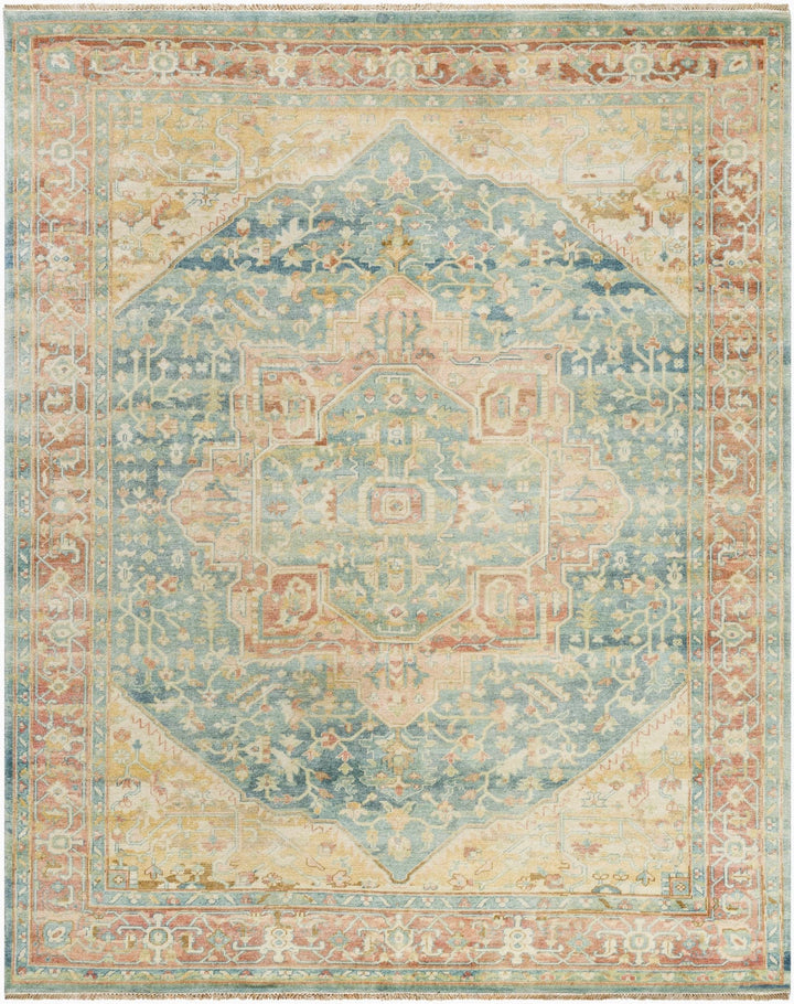 Managa Traditional Camel And Blue Premium Rug - The Rug Decor