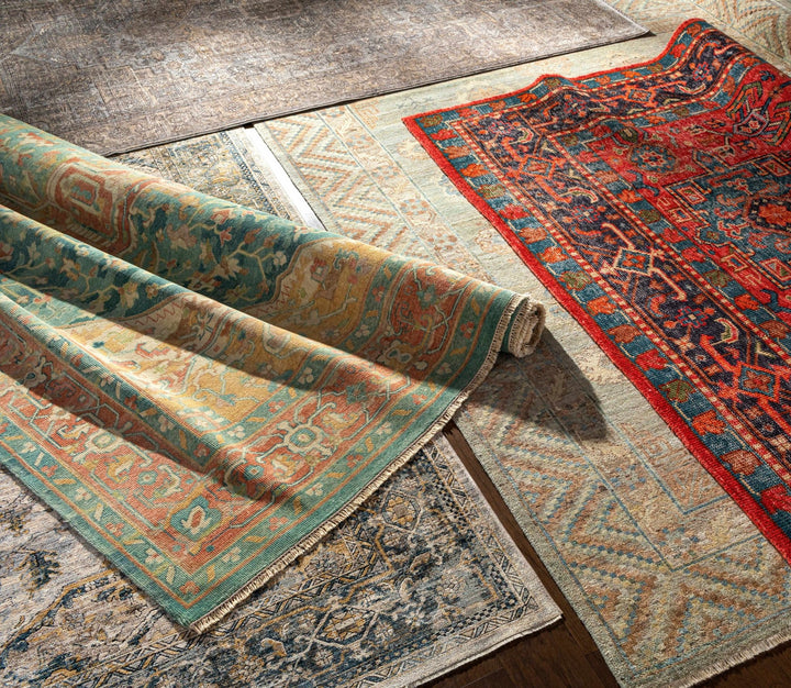 Managa Traditional Camel And Blue Premium Rug - The Rug Decor