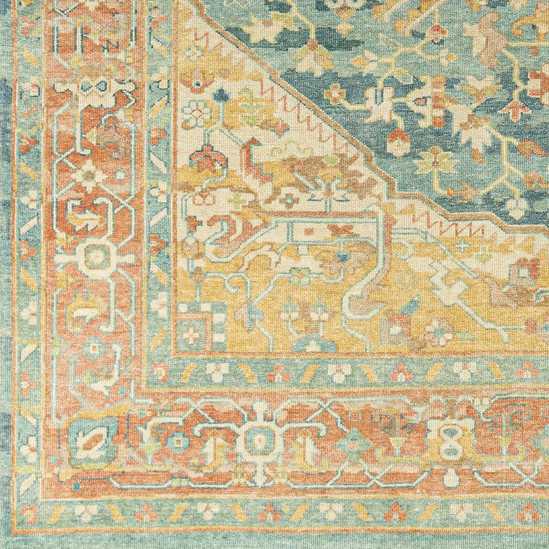 Managa Traditional Camel And Blue Premium Rug - The Rug Decor