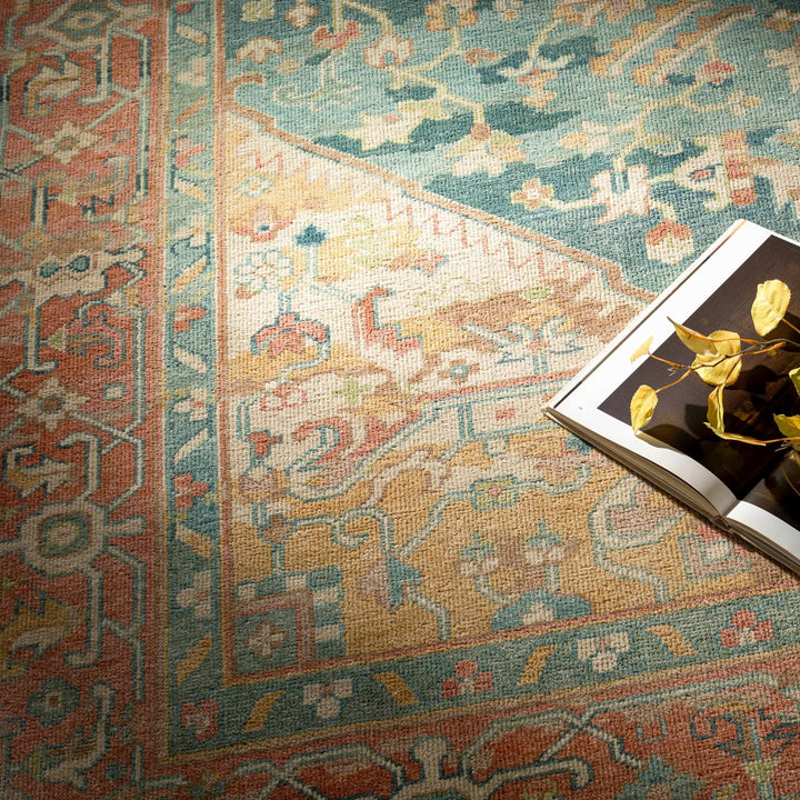 Managa Traditional Camel And Blue Premium Rug - The Rug Decor