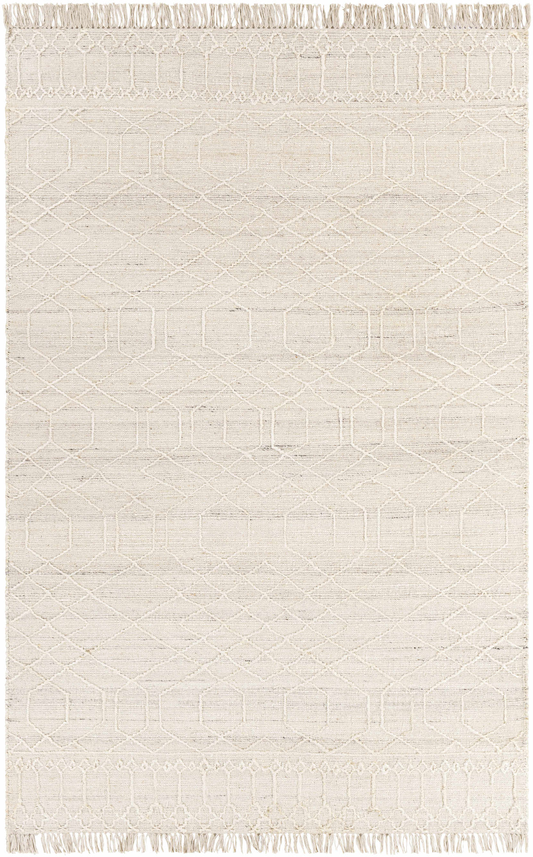Manby Ivory Modern Geometrical Design Hand Woven Area Rug