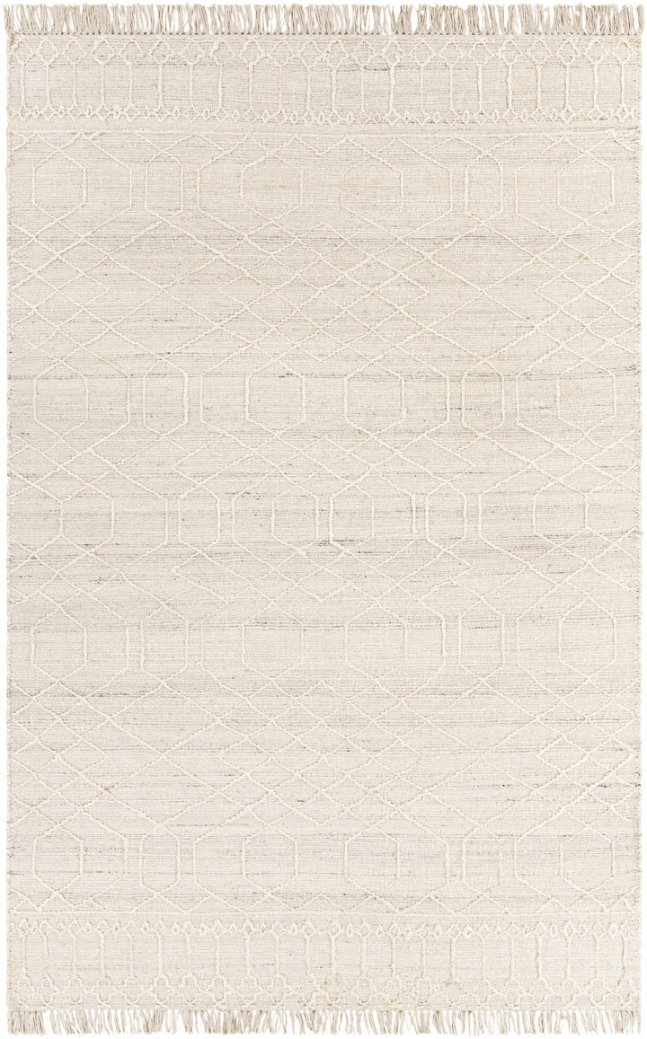 Manby Ivory Modern Geometrical Design Hand Woven Area Rug