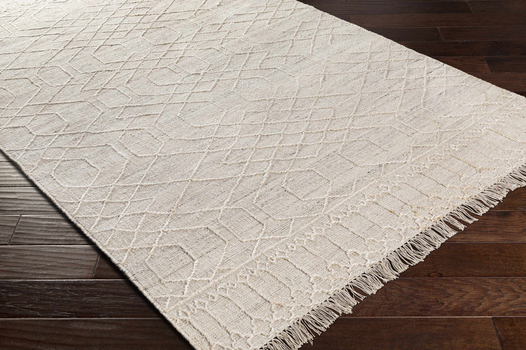 Manby Ivory Modern Geometrical Design Hand Woven Area Rug