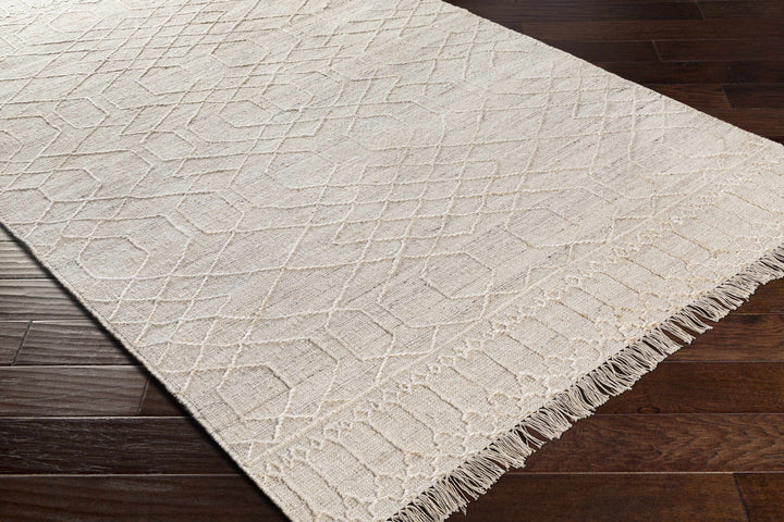 Manby Ivory Modern Geometrical Design Hand Woven Area Rug