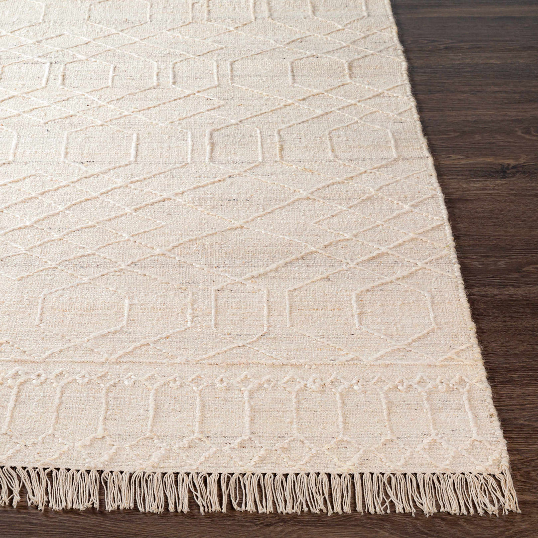Manby Ivory Modern Geometrical Design Hand Woven Area Rug