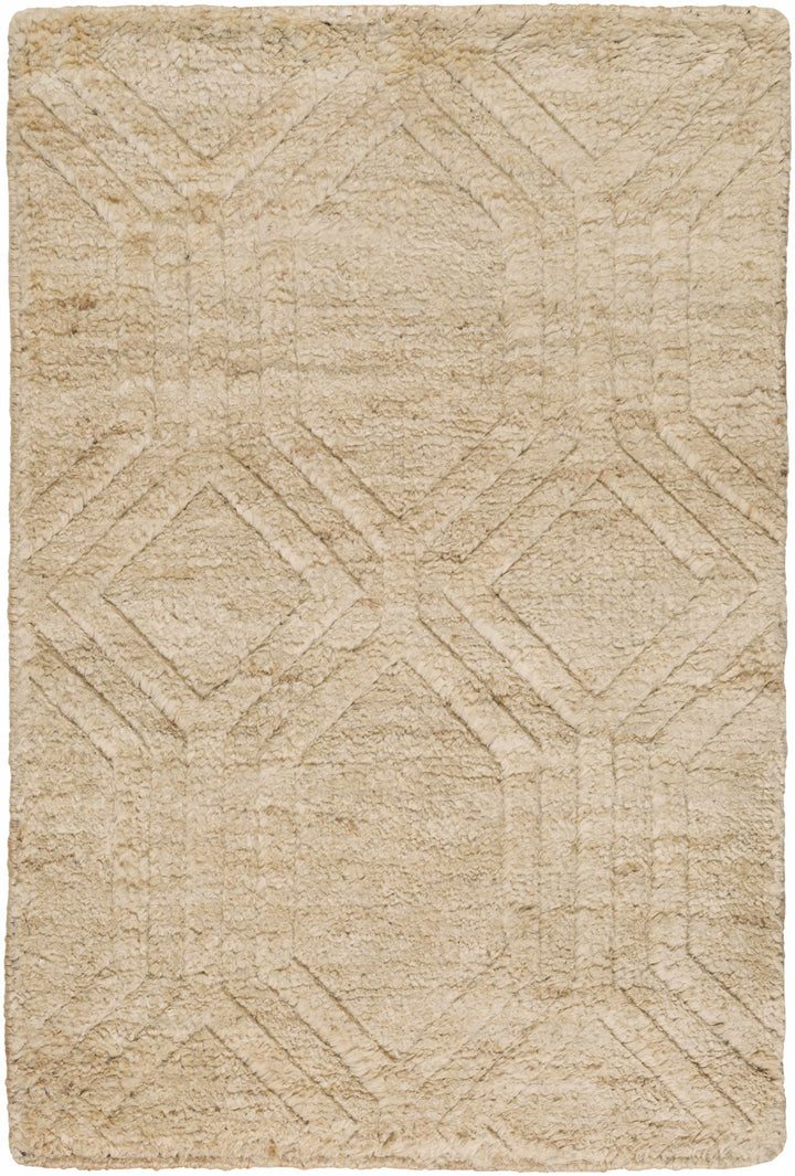 Manchester Contemporary Geometrical Beige Jute Rug