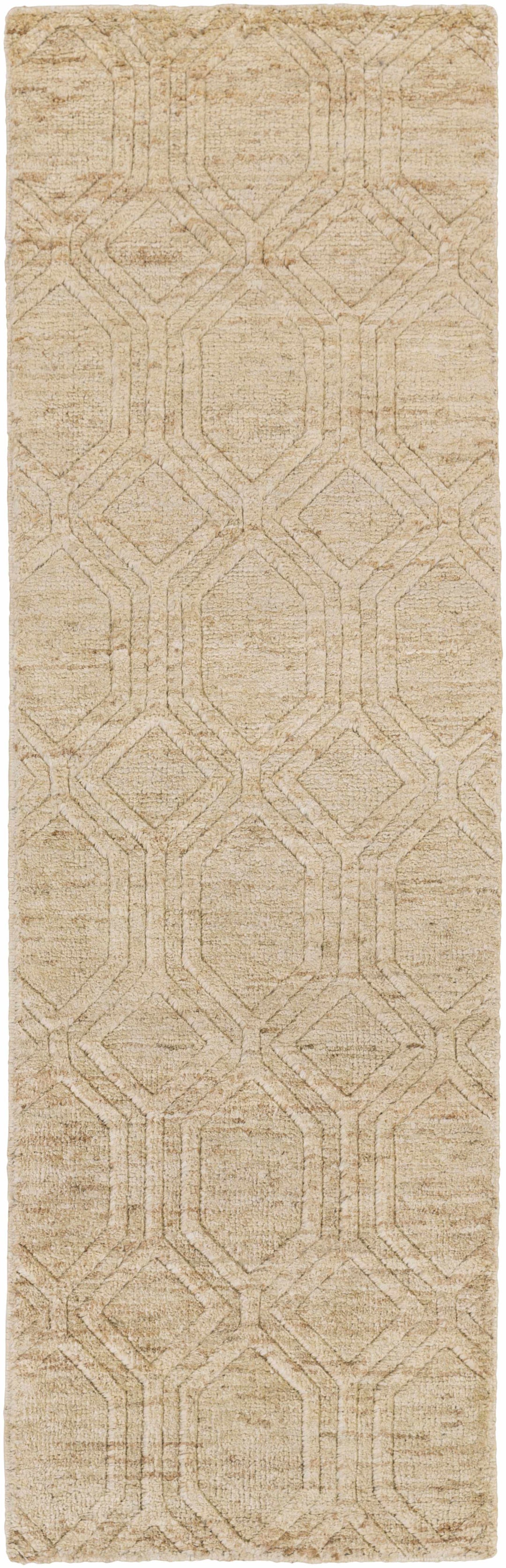 Manchester Contemporary Geometrical Beige Jute Rug