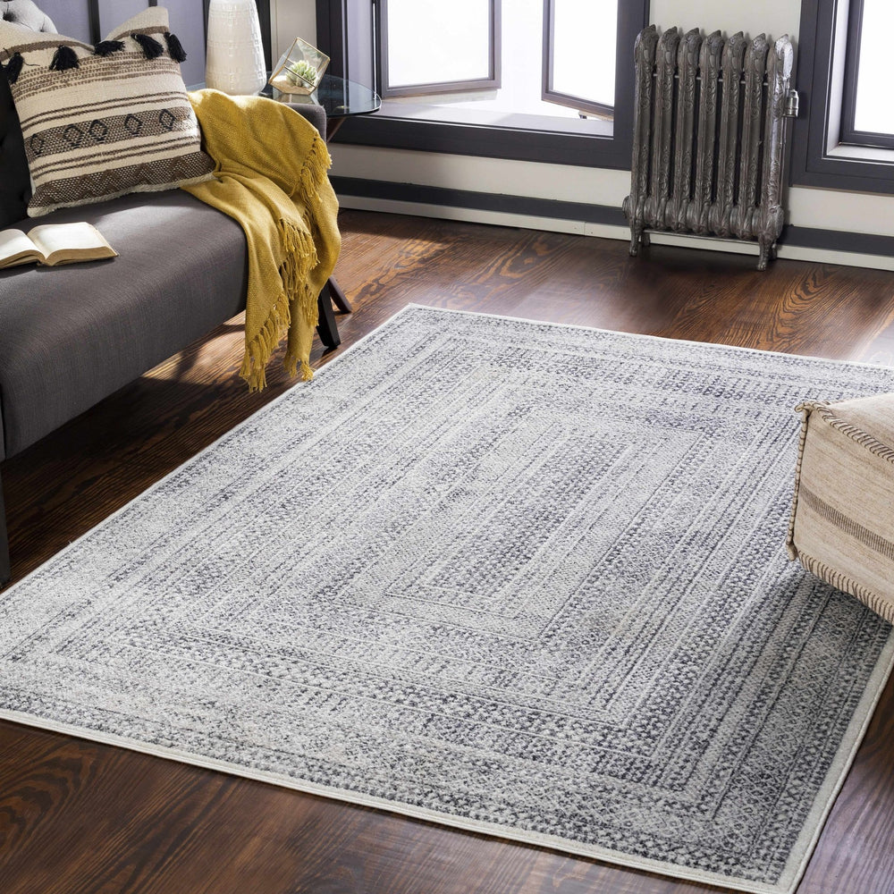 Mandaon Modern Geometrical Design Ivory And Gray Area Rug - The Rug Decor