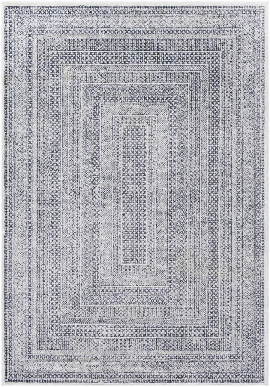 Mandaon Modern Geometrical Design Ivory And Gray Area Rug - The Rug Decor