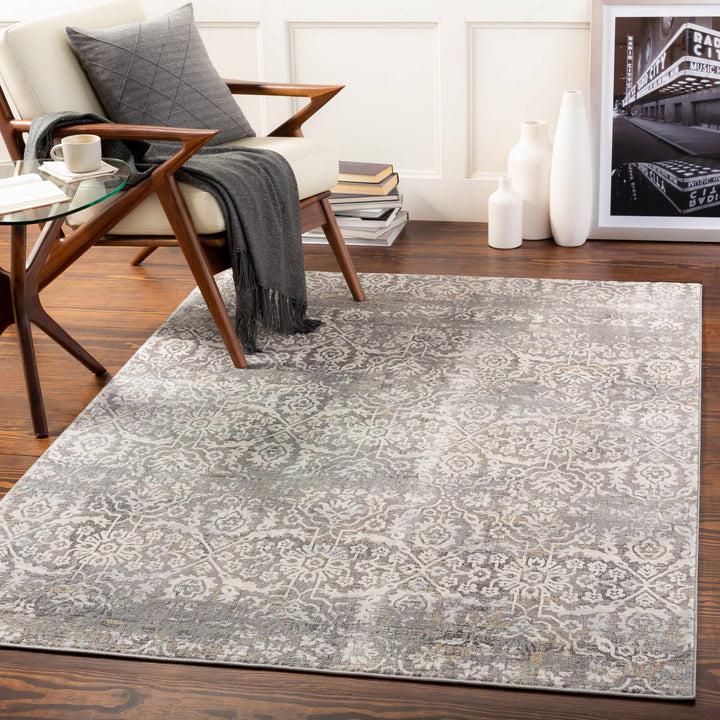 Mandurah Ivory And Gray Traditional Style Area Rug