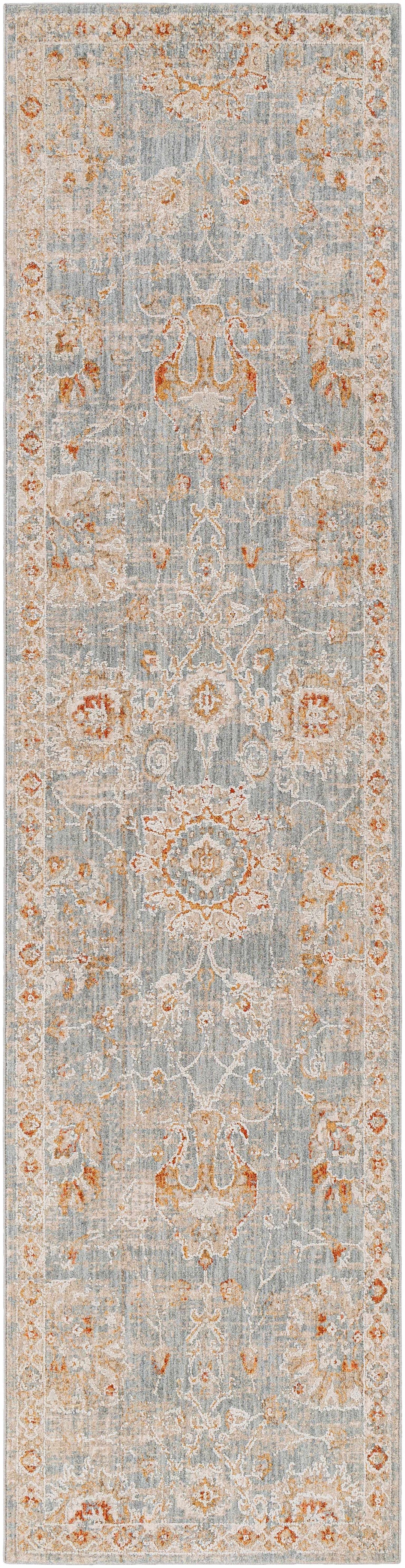 Mangham Blue And Ivory Traditional Style Area Rug