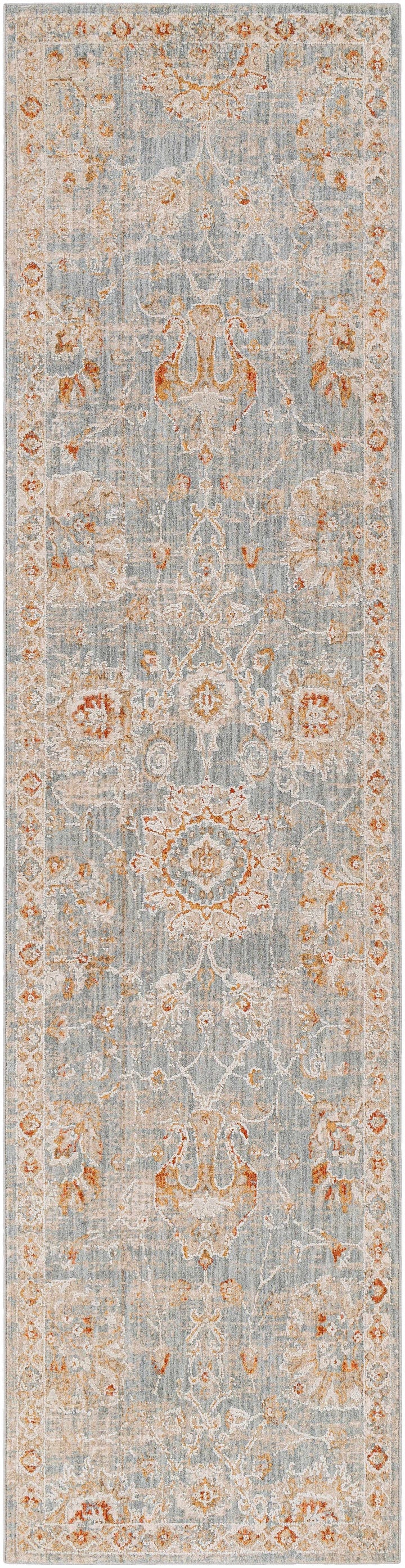 Mangham Blue And Ivory Traditional Style Area Rug