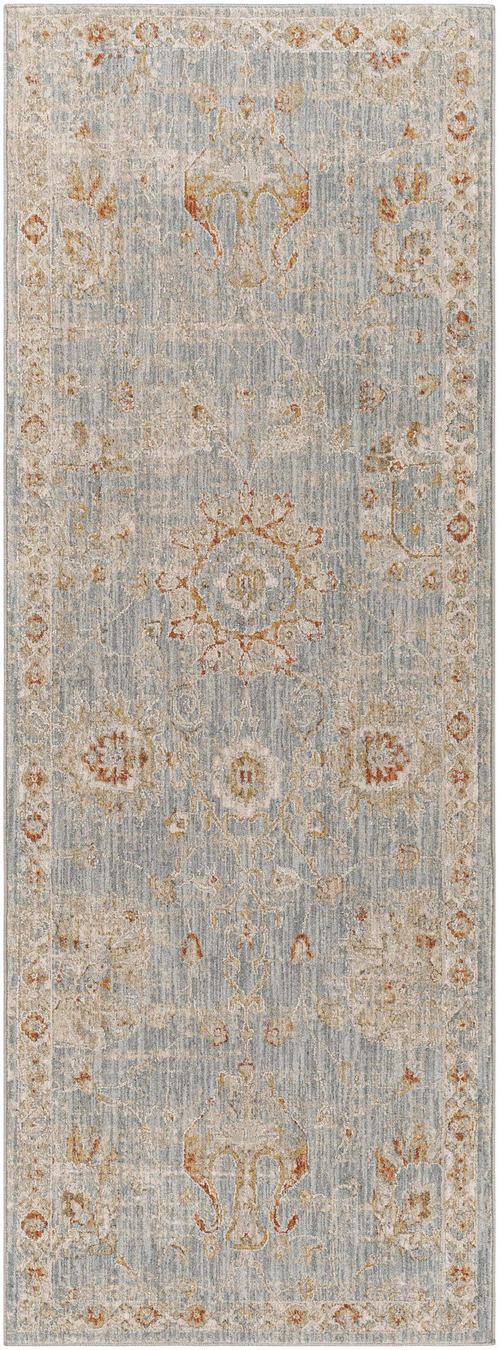 Mangham Blue And Ivory Traditional Style Area Rug