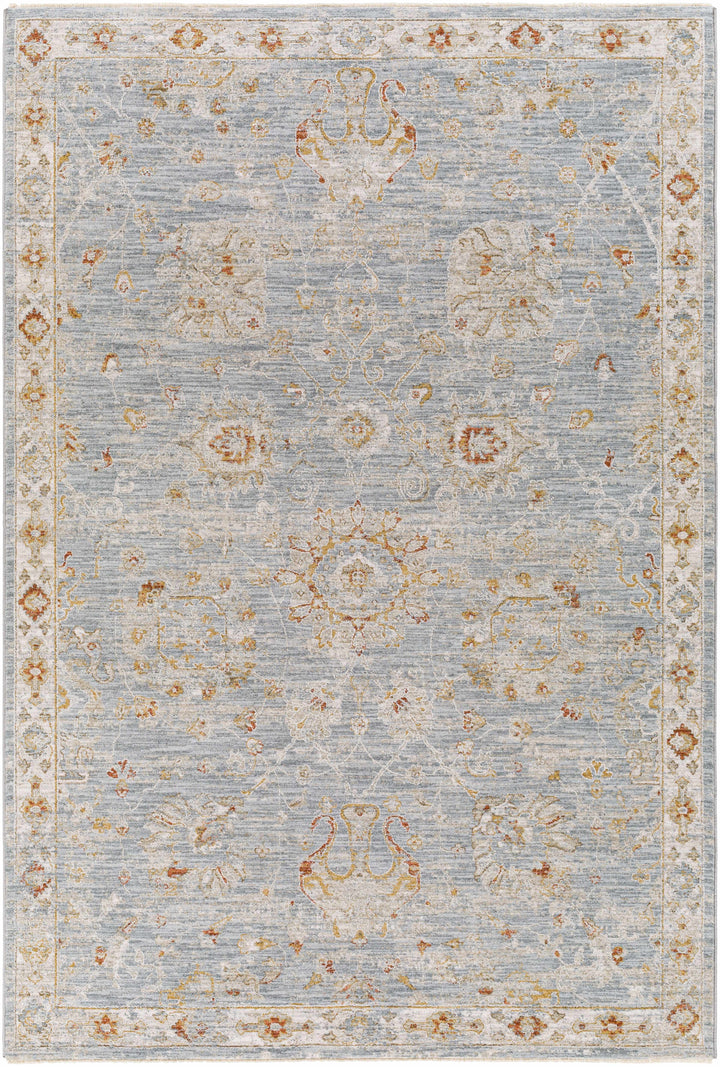 Mangham Blue And Ivory Traditional Style Area Rug