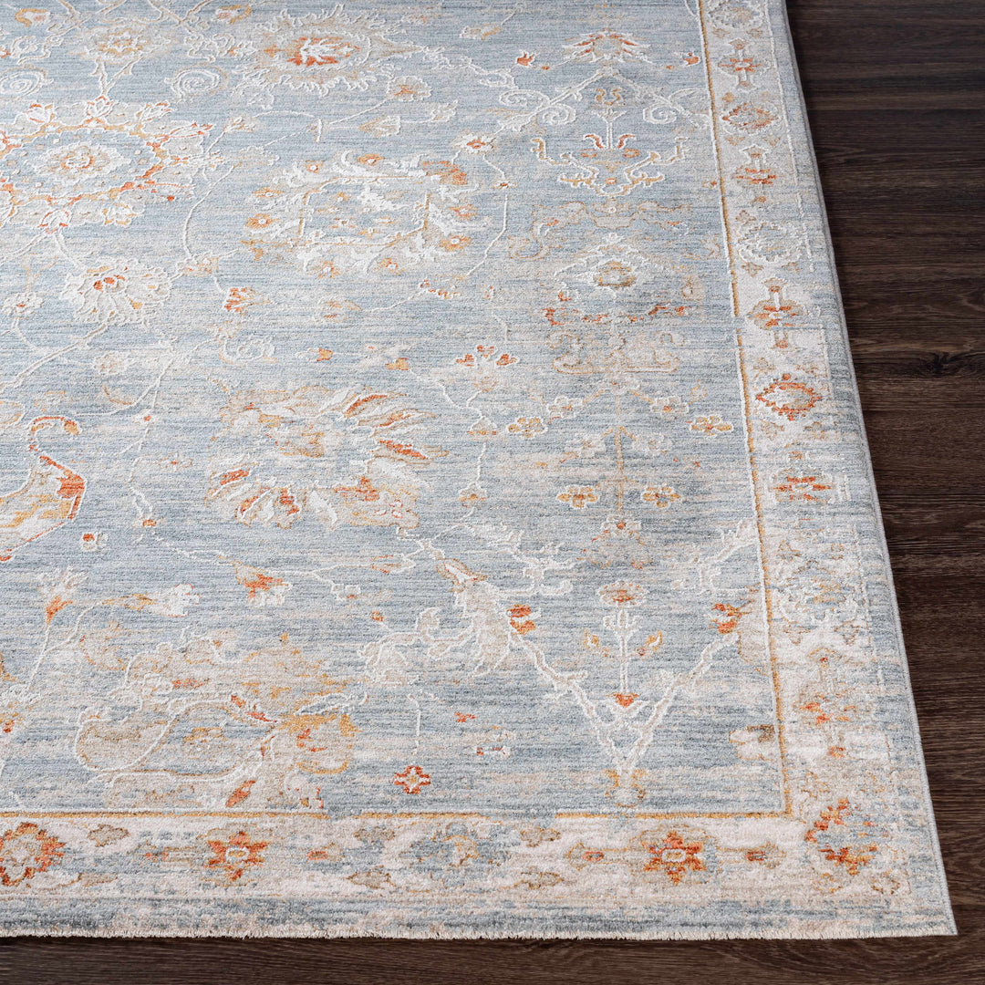 Mangham Blue And Ivory Traditional Style Area Rug