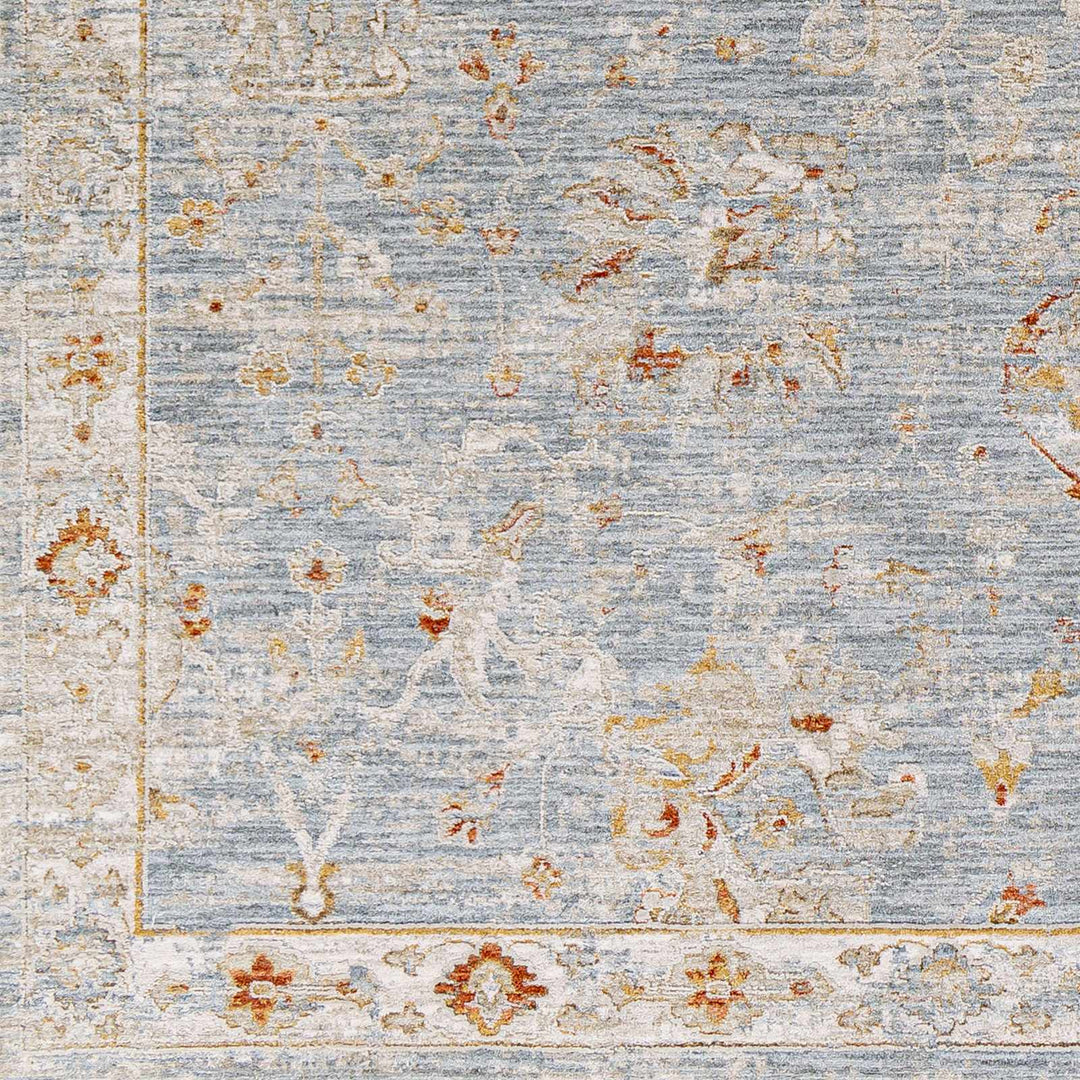 Mangham Blue And Ivory Traditional Style Area Rug