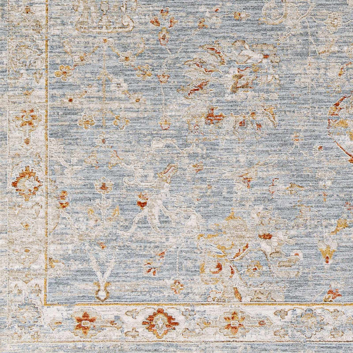 Mangham Blue And Ivory Traditional Style Area Rug
