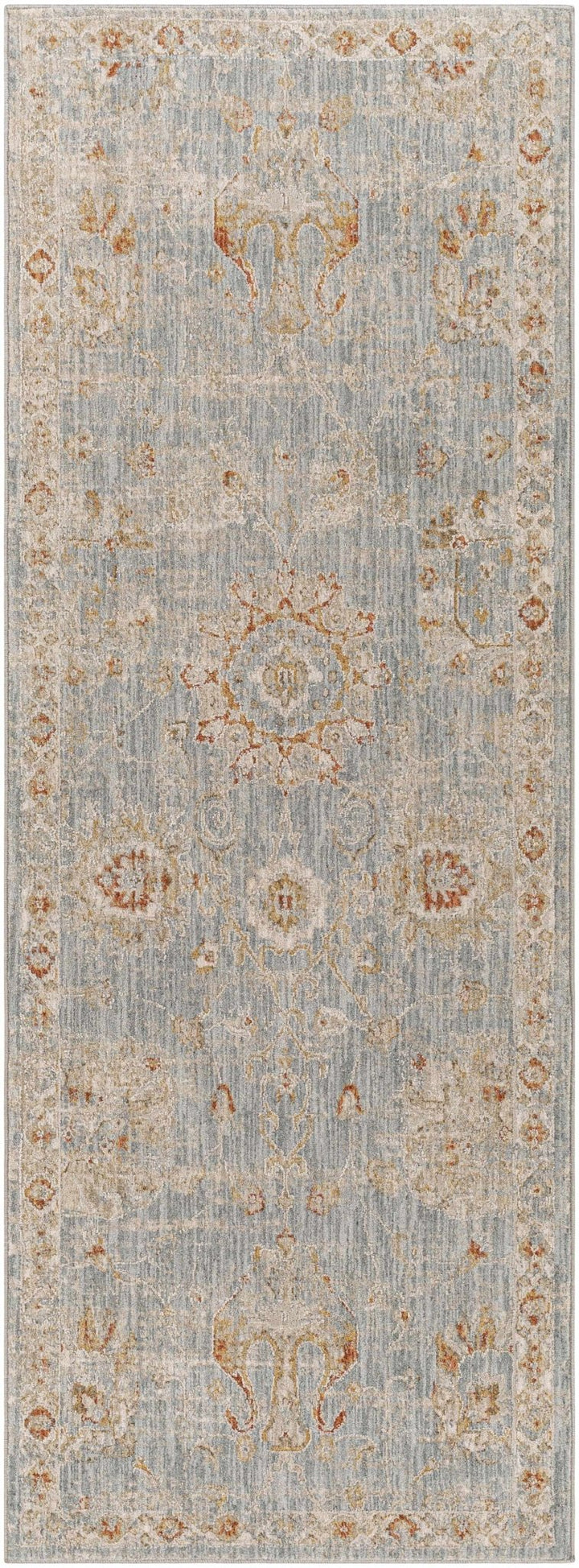 Mangham Blue And Ivory Traditional Style Area Rug - The Rug Decor