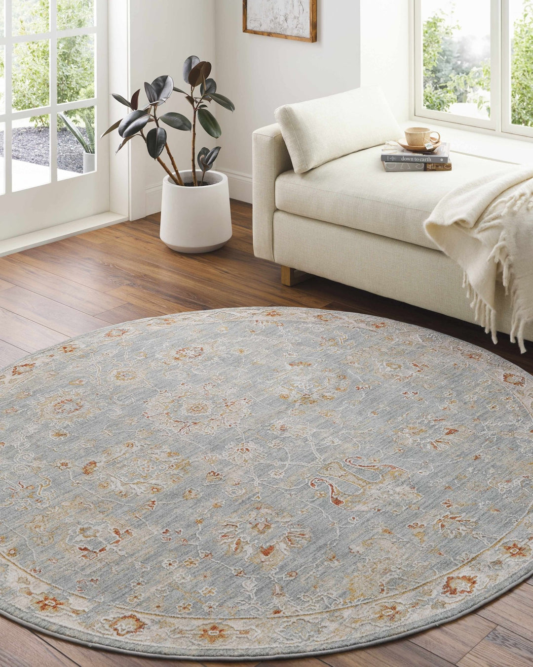 Mangham Blue And Ivory Traditional Style Area Rug - The Rug Decor