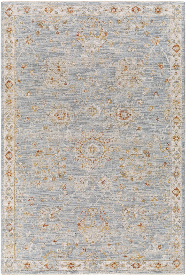 Mangham Blue And Ivory Traditional Style Area Rug - The Rug Decor
