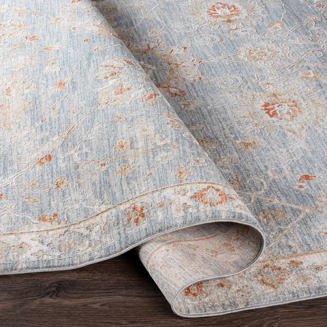 Mangham Blue And Ivory Traditional Style Area Rug - The Rug Decor