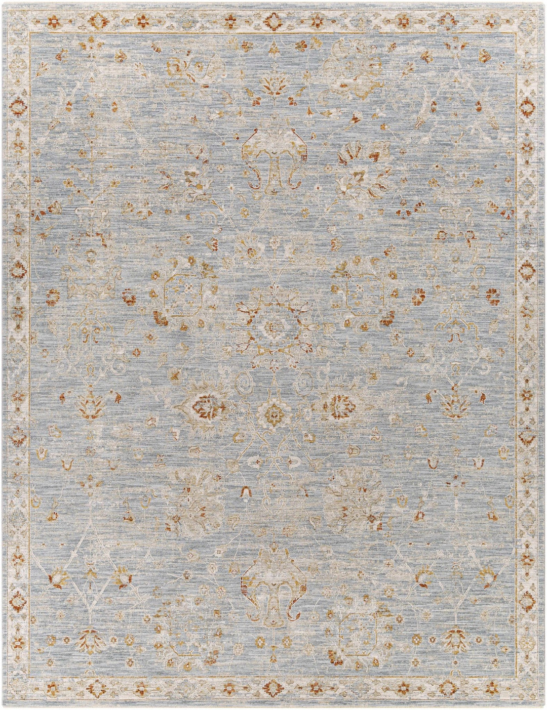 Mangham Blue And Ivory Traditional Style Area Rug - The Rug Decor