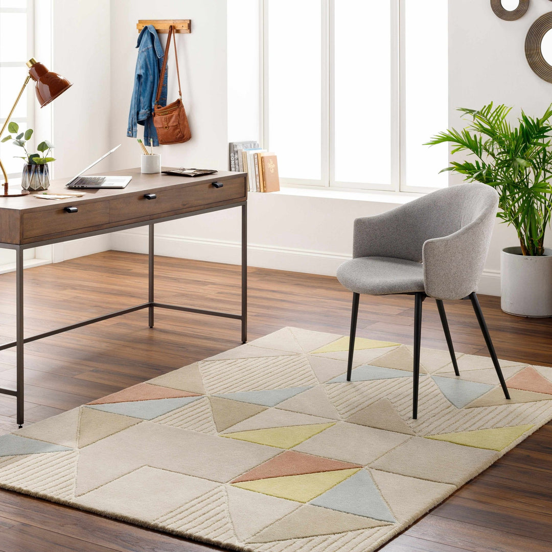 Mani Contemporary Geometrical Beige Area Rug - The Rug Decor