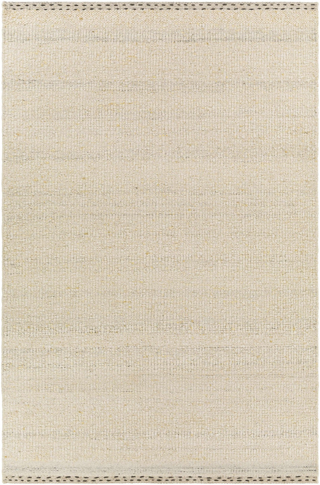 Manicahan Contemporary Solid Ivory And Cream Wool Rug - The Rug Decor