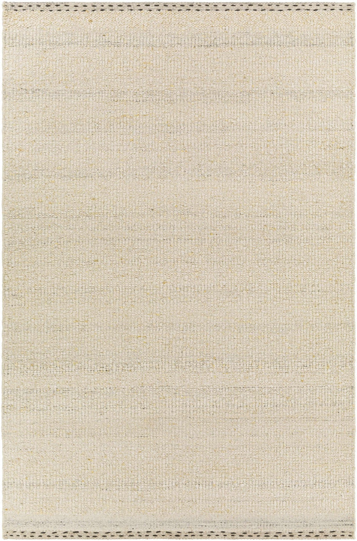 Manicahan Contemporary Solid Ivory And Cream Wool Rug - The Rug Decor