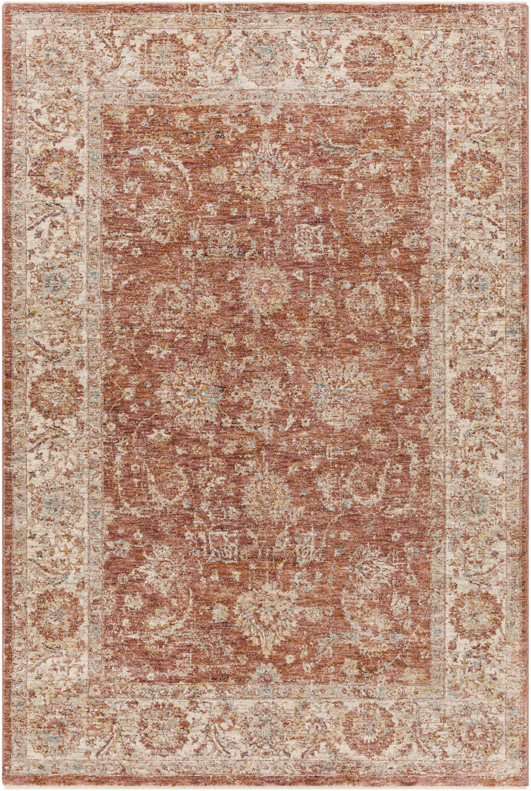 Maniwaki Rust And Ivory Traditional Style Area Rug