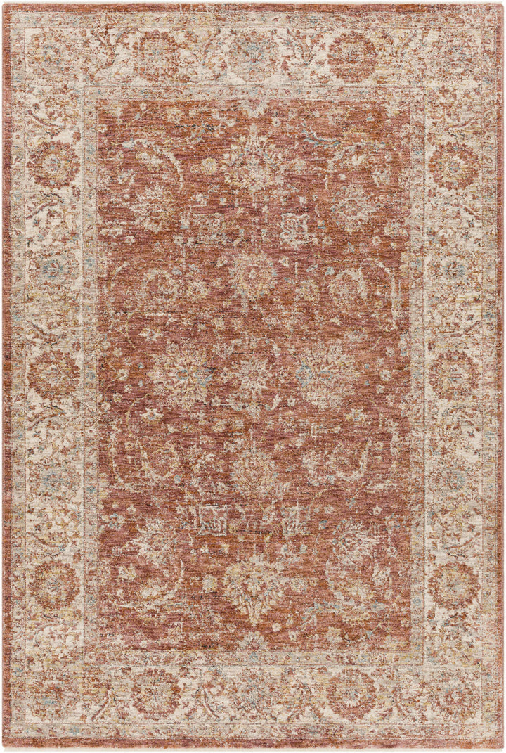 Maniwaki Rust And Ivory Traditional Style Area Rug