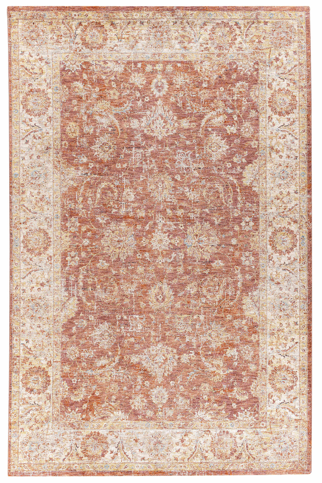 Maniwaki Rust And Ivory Traditional Style Area Rug