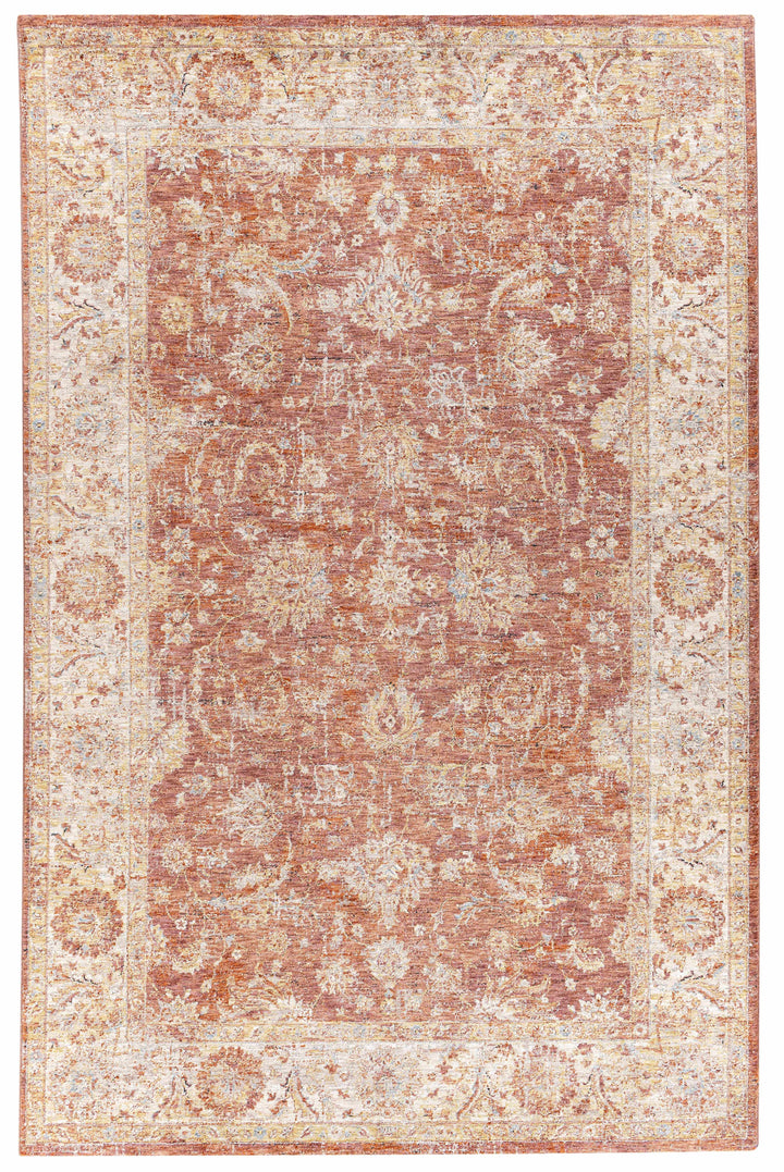 Maniwaki Rust And Ivory Traditional Style Area Rug
