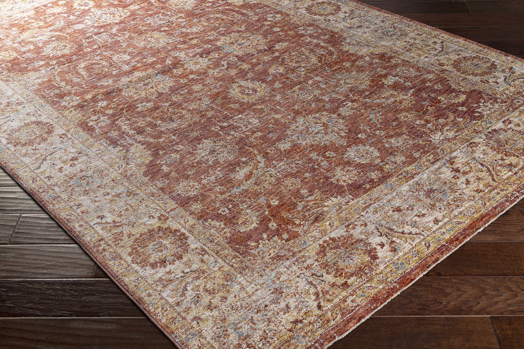 Maniwaki Rust And Ivory Traditional Style Area Rug