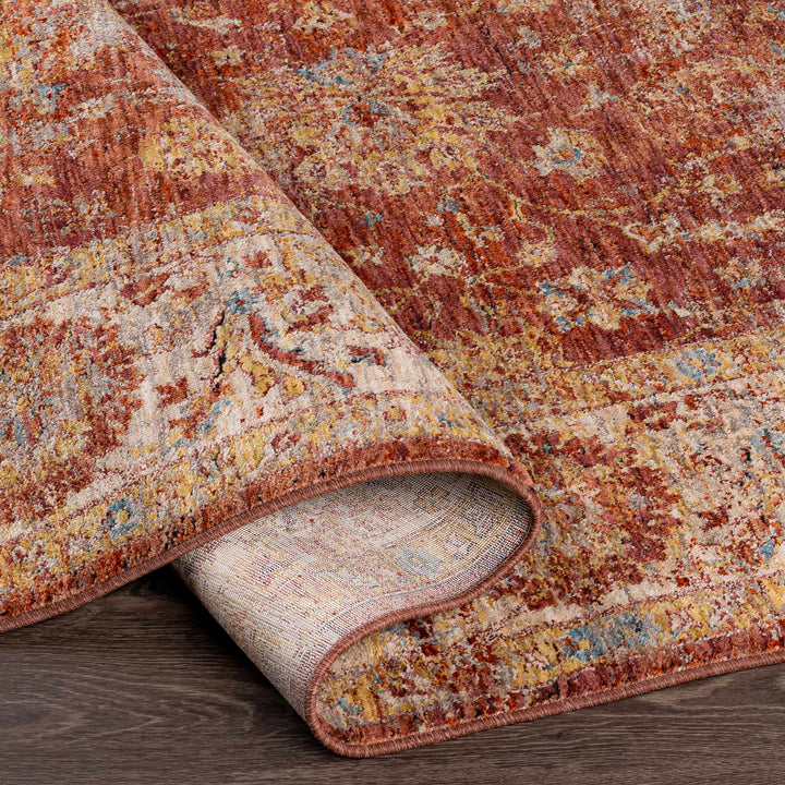 Maniwaki Rust And Ivory Traditional Style Area Rug