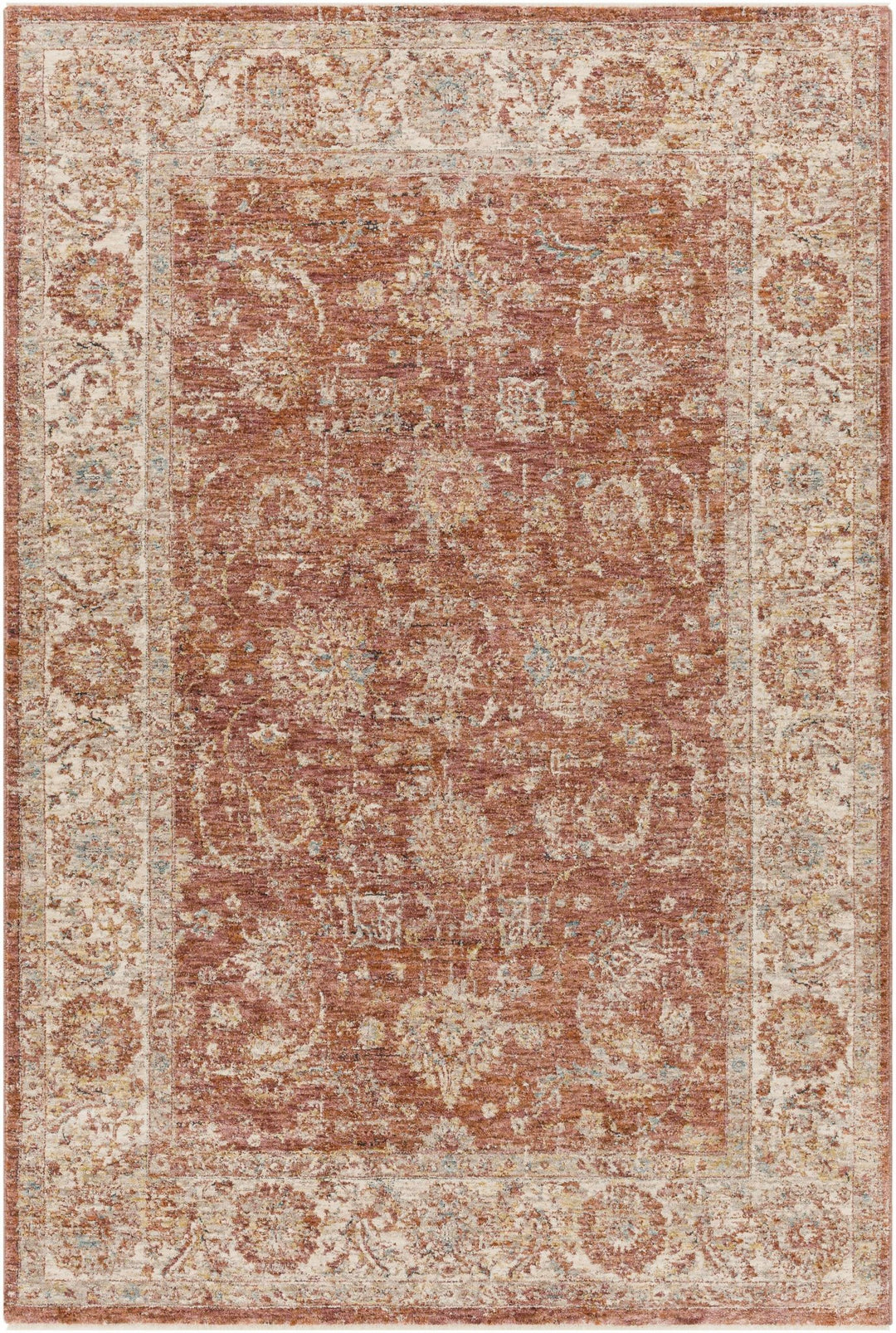 Maniwaki Rust And Ivory Traditional Style Area Rug - The Rug Decor