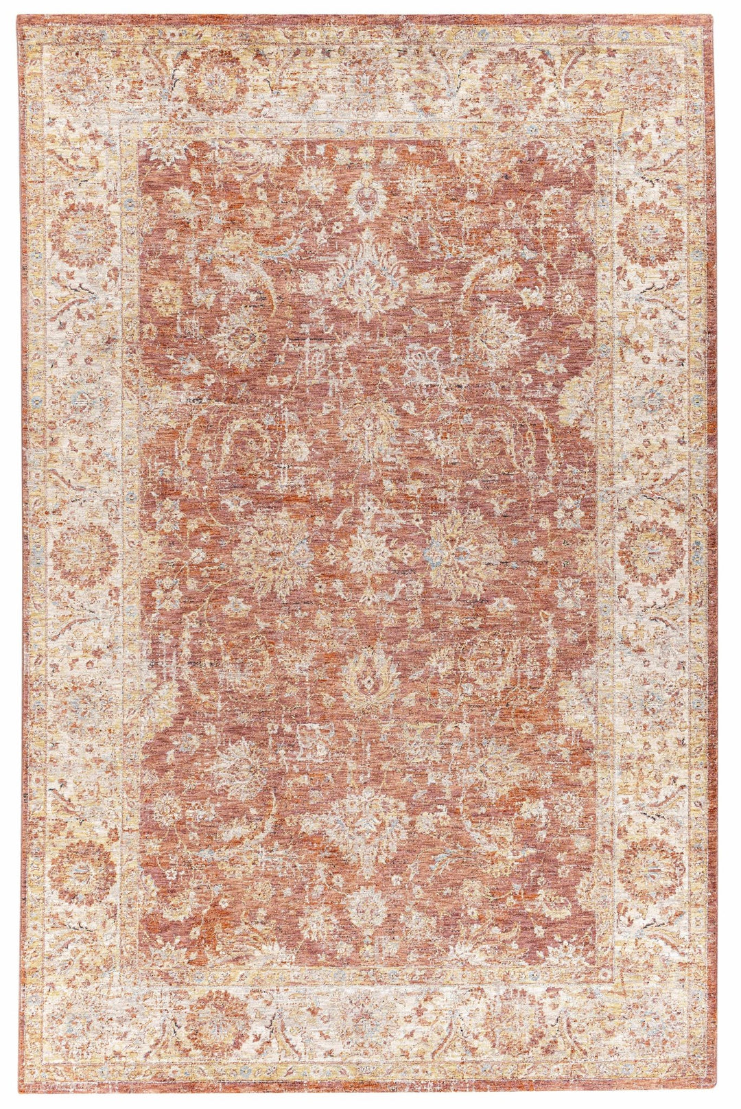 Maniwaki Rust And Ivory Traditional Style Area Rug - The Rug Decor