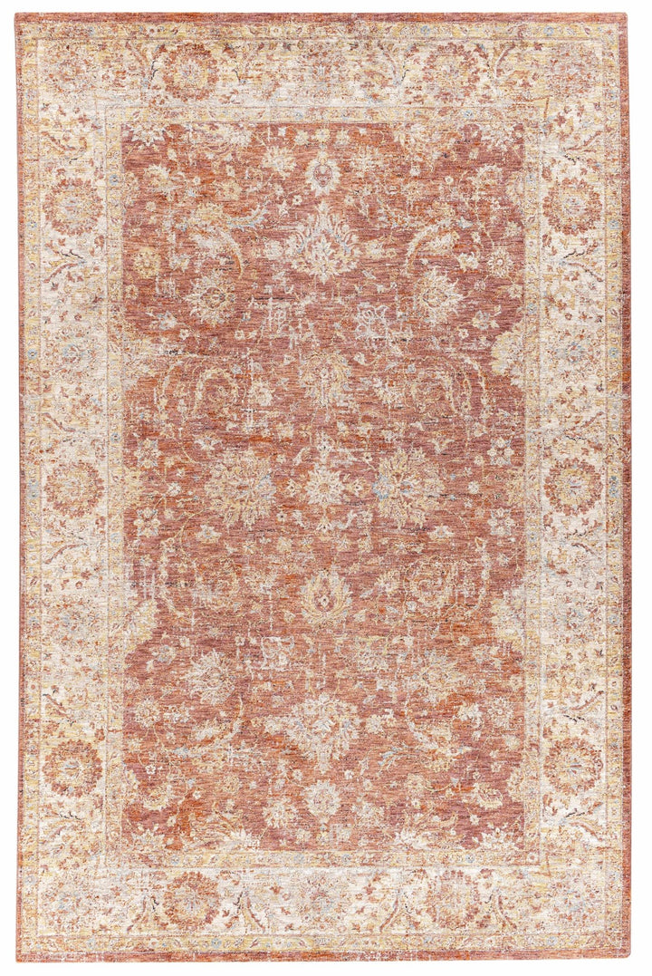Maniwaki Rust And Ivory Traditional Style Area Rug - The Rug Decor