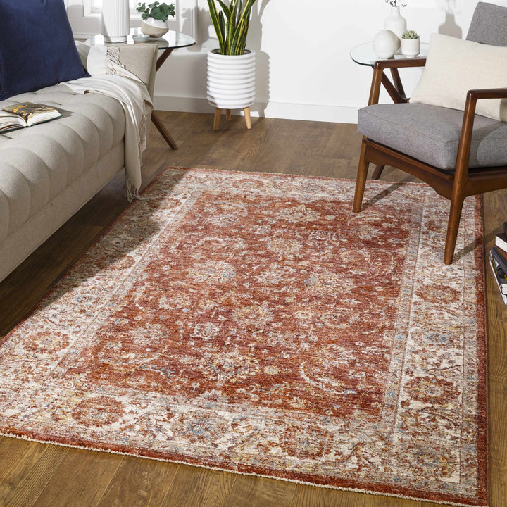 Maniwaki Rust And Ivory Traditional Style Area Rug - The Rug Decor