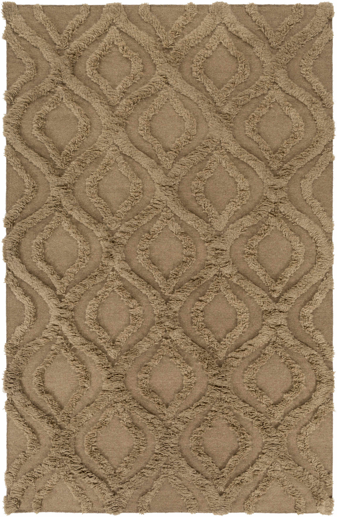 Manorville Contemporary Geometrical Brown Hand Woven Area Rug
