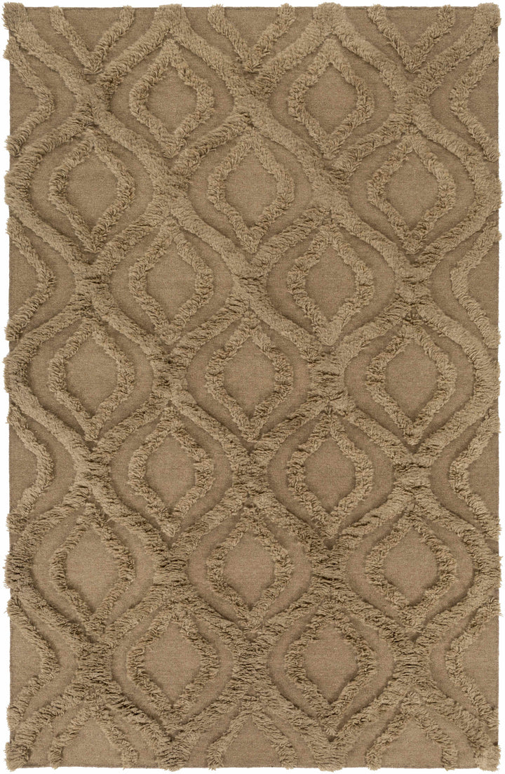Manorville Contemporary Geometrical Brown Hand Woven Area Rug