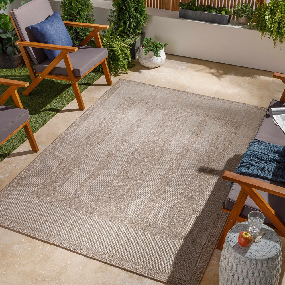 Manorhaven Contemporary Beige And Tan Rug - The Rug Decor