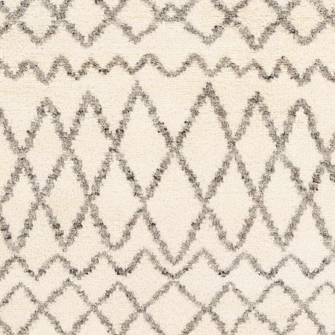 Manquin Modern Style Ivory And Gray Hand Knotted Area Rug