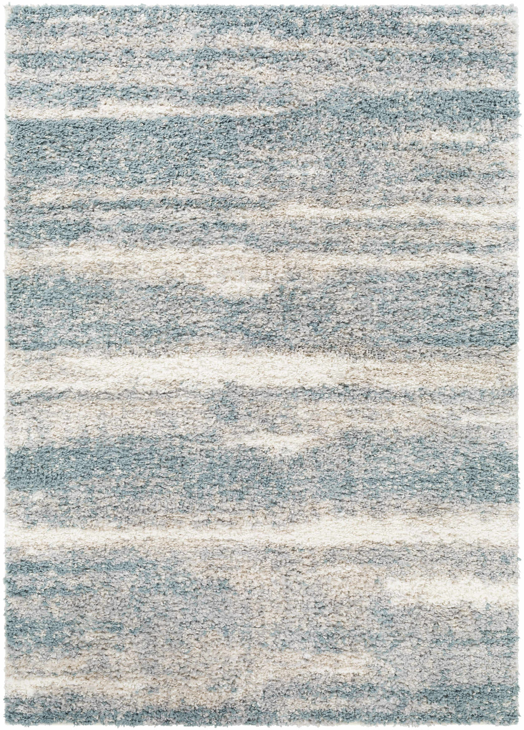 Manquiring Modern Abstract Design Blue And Ivory Area Rug