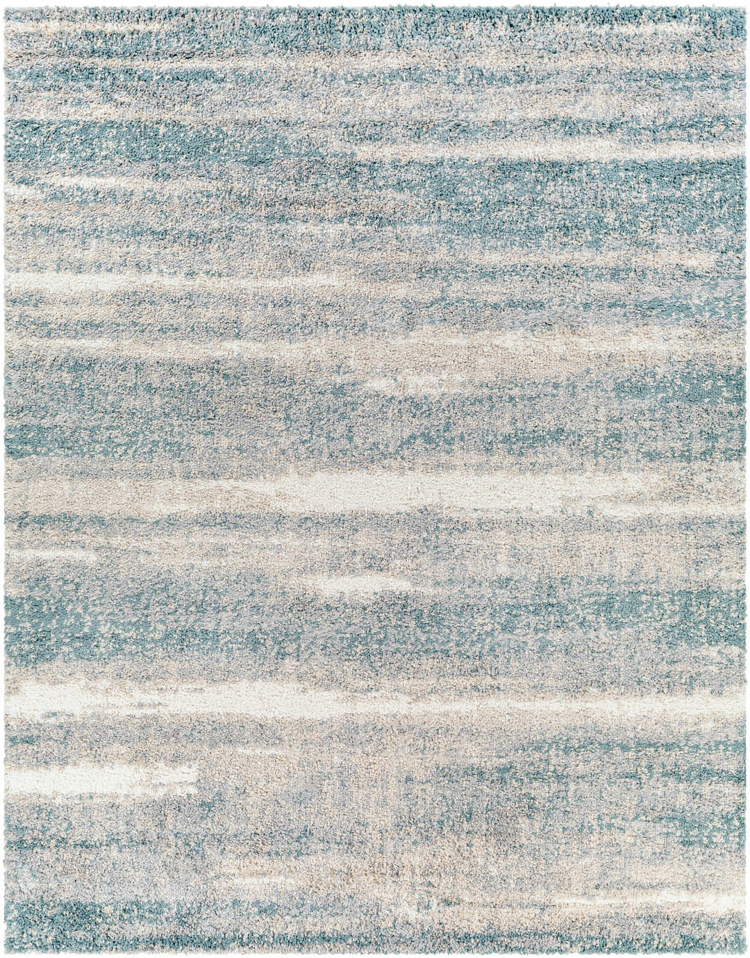 Manquiring Modern Abstract Design Blue And Ivory Area Rug